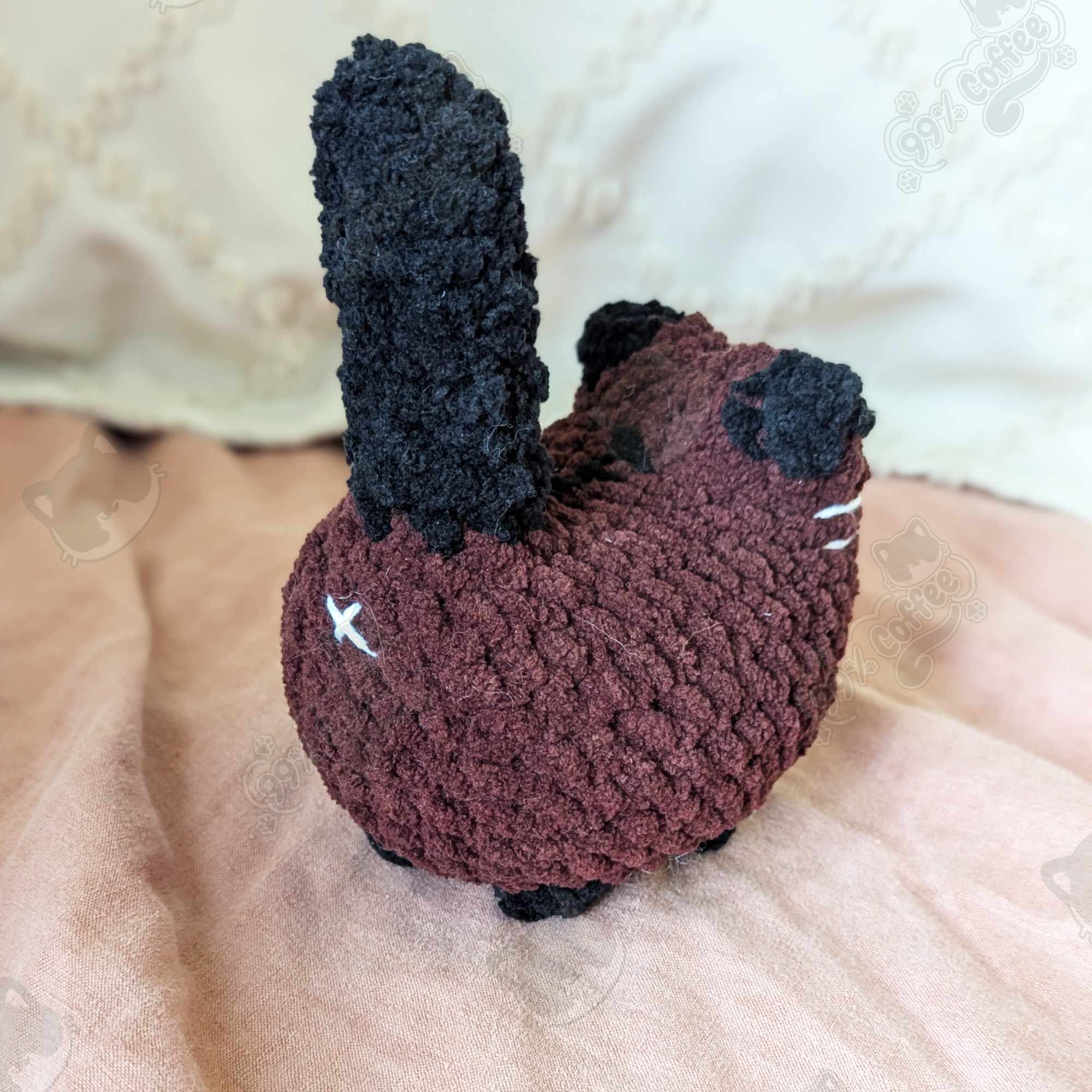 Customizable Loaf Cat Plushie, Siamese - Cute Handmade Custom Cat Stuffed Animal - 99% Coffee -