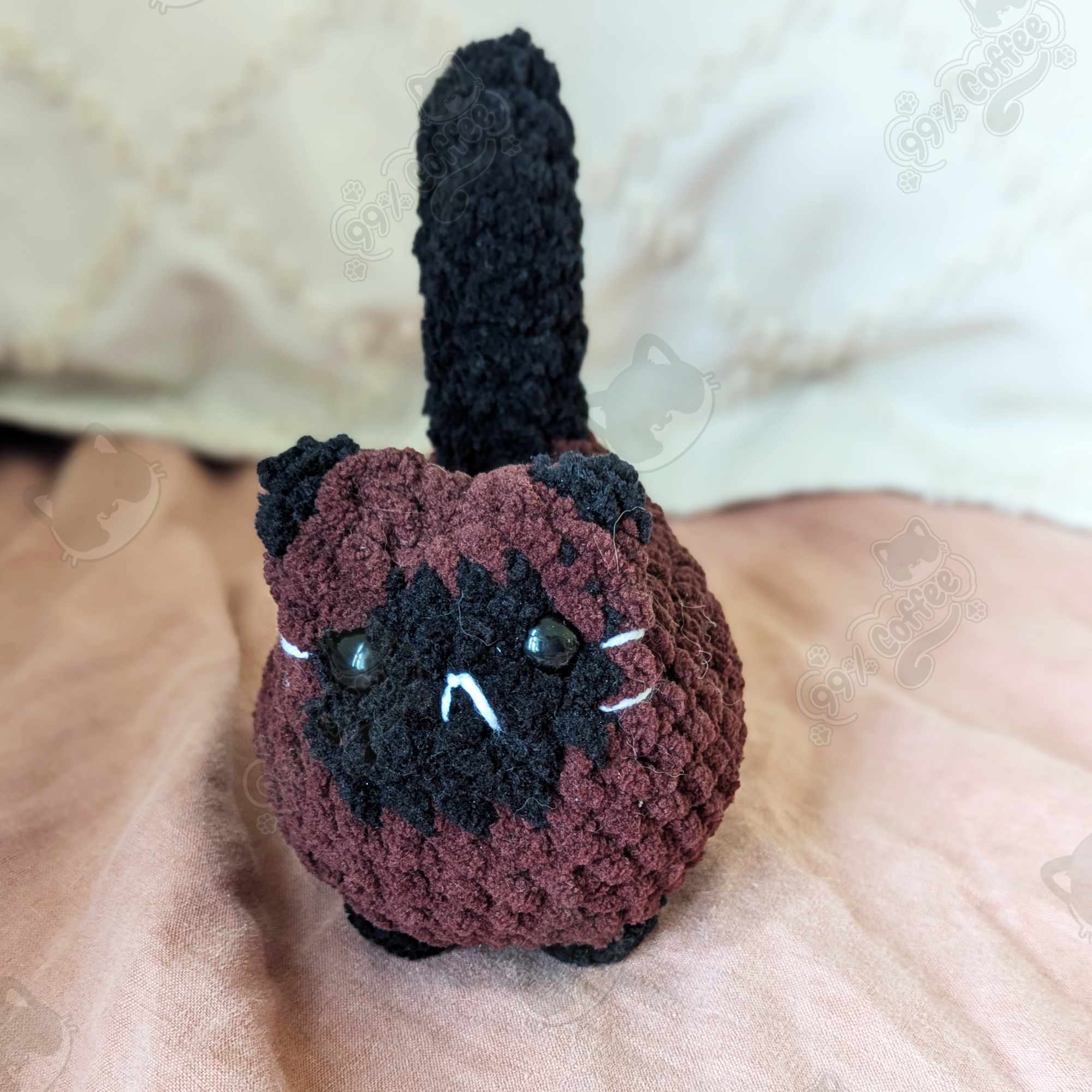 Customizable Loaf Cat Plushie, Siamese - Cute Handmade Custom Cat Stuffed Animal - 99% Coffee -