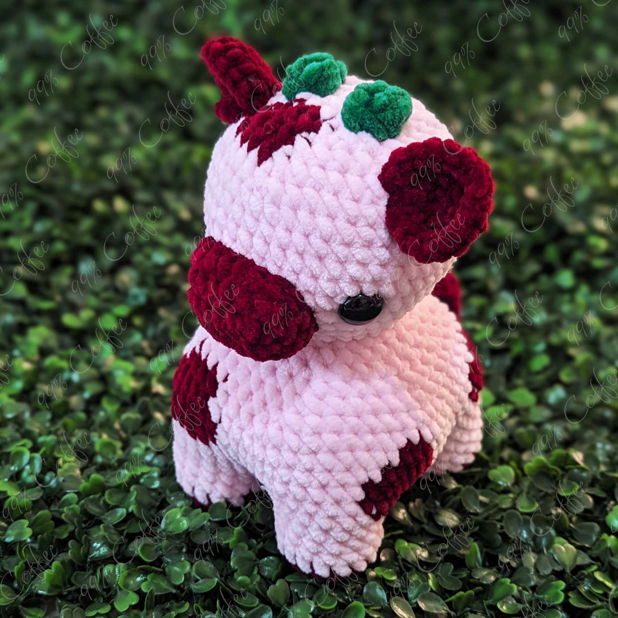 Fruit Cow Plushie - Cute Handmade Fruit Cow Stuffed Animal - 99% Coffee -