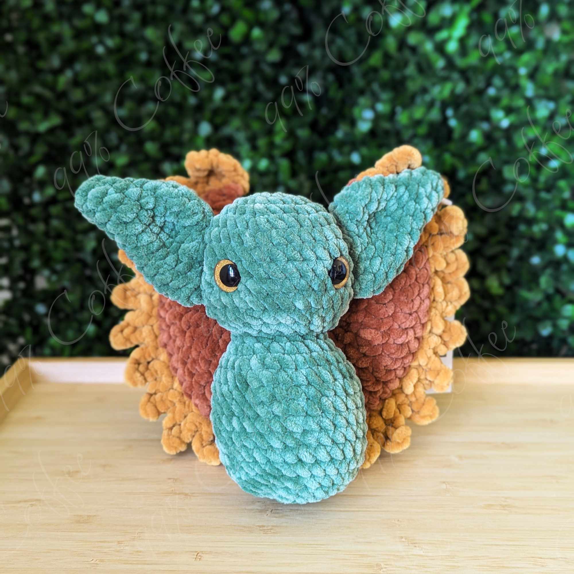 Bat, Large Stuffed Animal - Cute Handmade Barn Bat Plushie - 99% Coffee - #color_Sunflower
