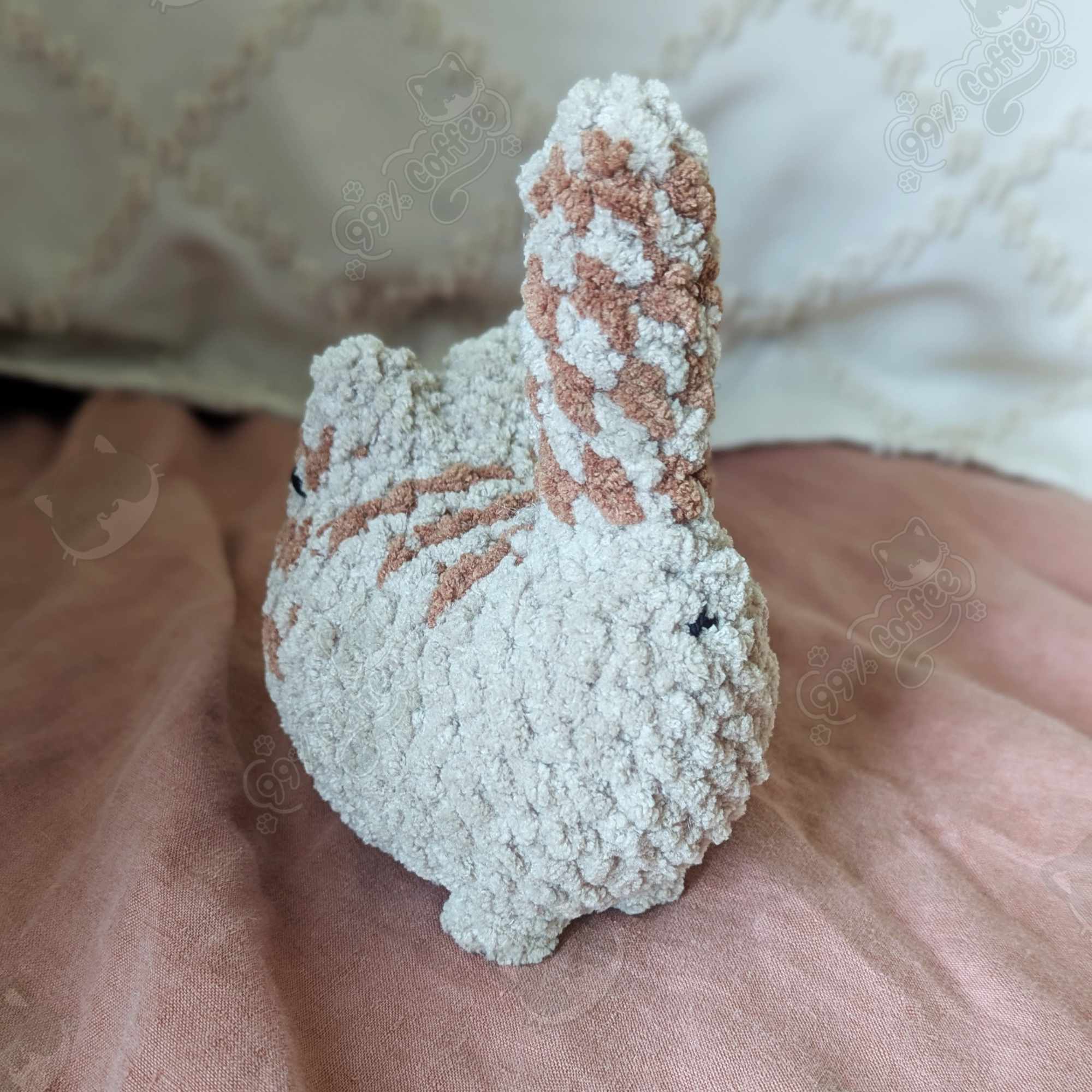 Customizable Loaf Cat Plushie, Tabby - Cute Handmade Custom Cat Stuffed Animal - 99% Coffee -