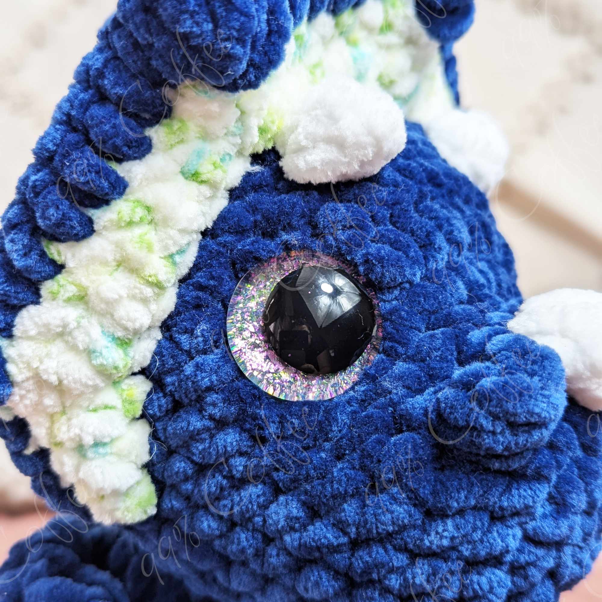 Triceratops Stuffed Animal - Cute Handmade Dinosaur Plushie - 99% Coffee - #color_blue