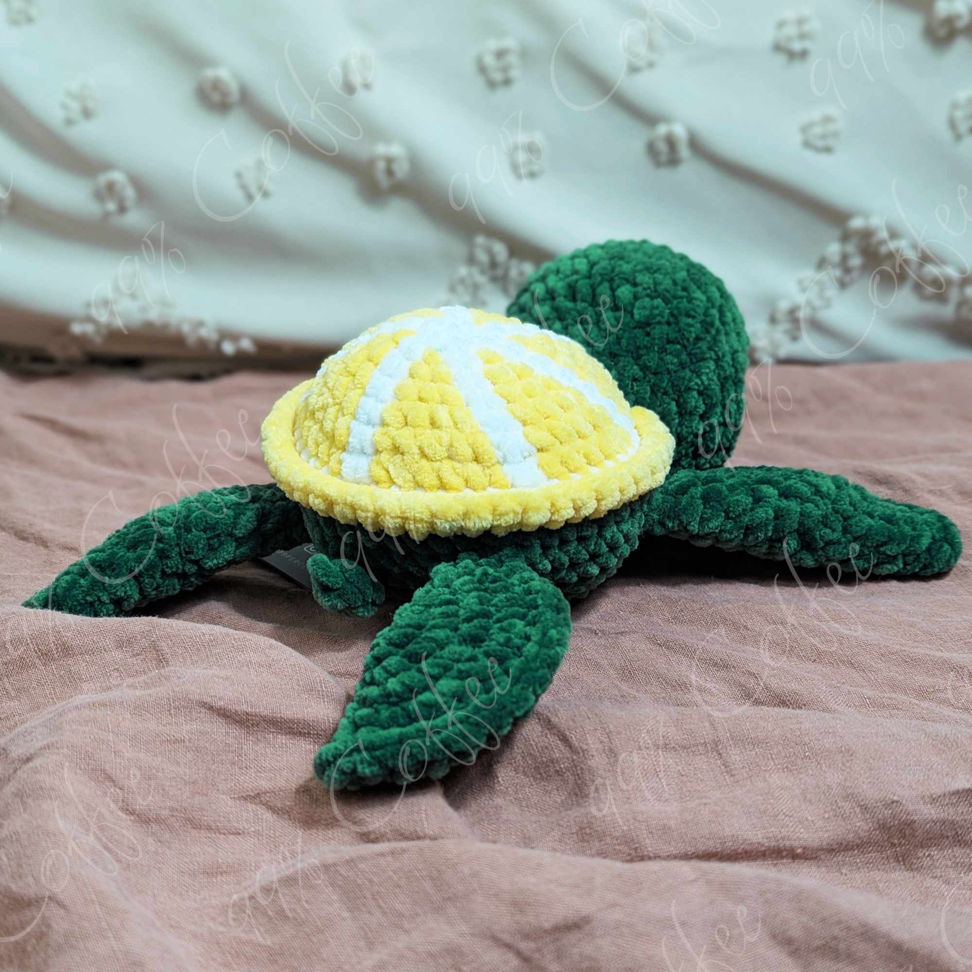 Lemon Turtle Stuffed Animal - Cute Handmade Fruit Turtle Plushie - 99% Coffee - #color_lemon
