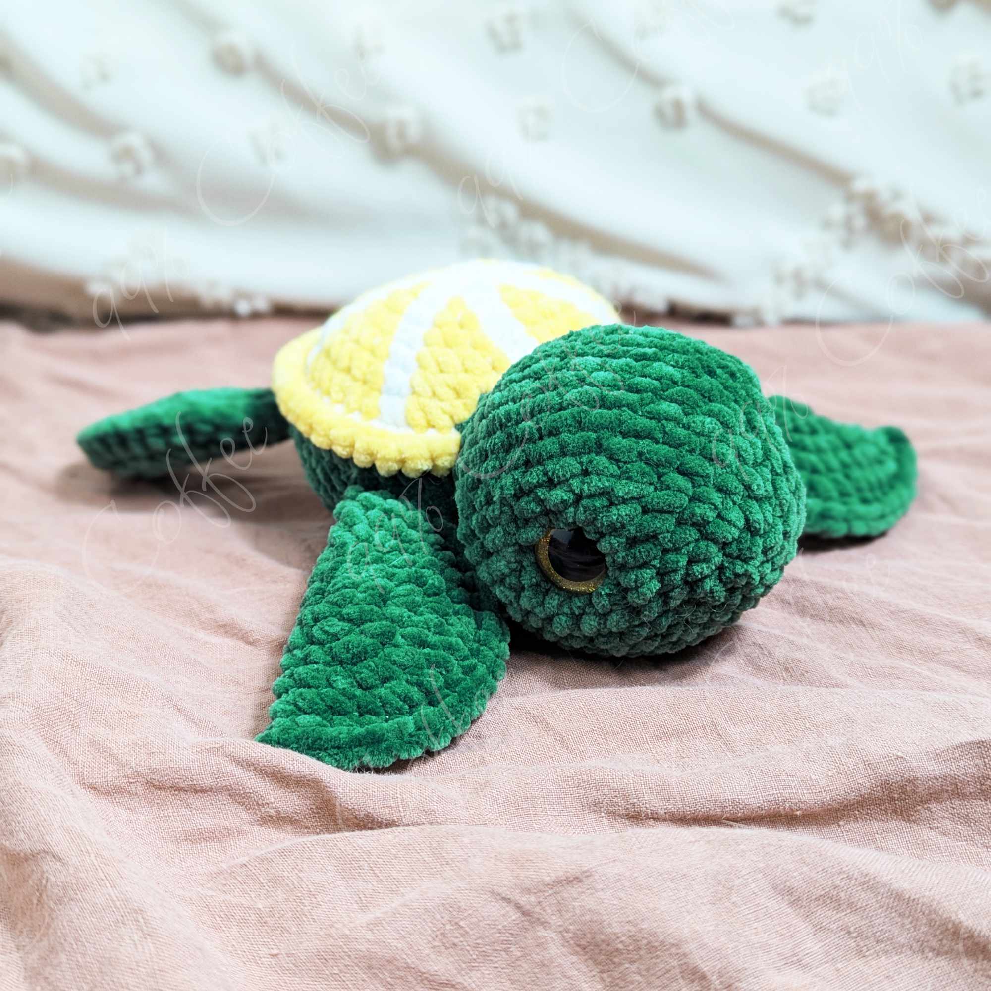 Lemon Turtle Stuffed Animal - Cute Handmade Fruit Turtle Plushie - 99% Coffee - #color_lemon