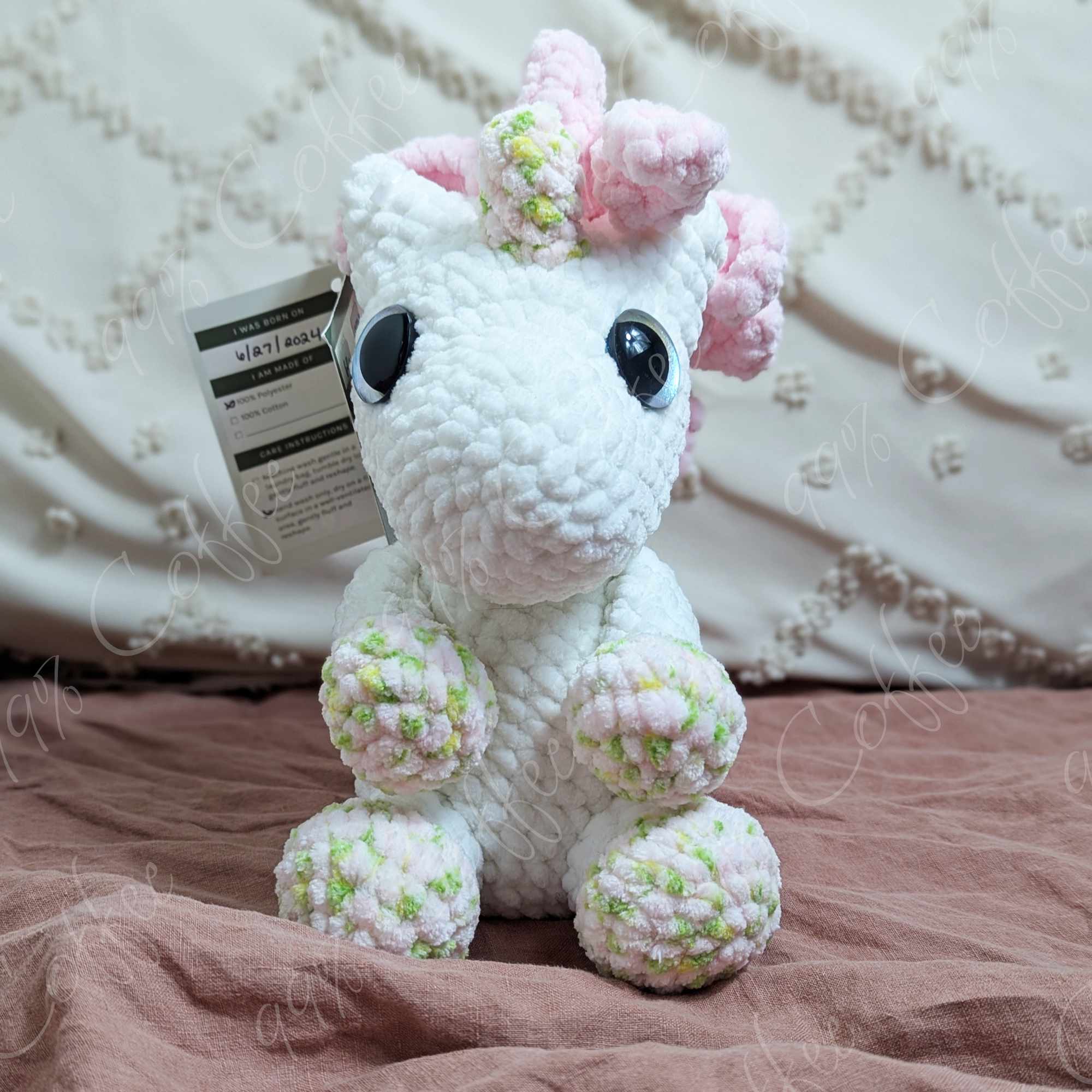 Unicorn Stuffed Animal, Pastel - Cute Handmade Magical Unicorn Plushie - 99% Coffee - #color_pastel