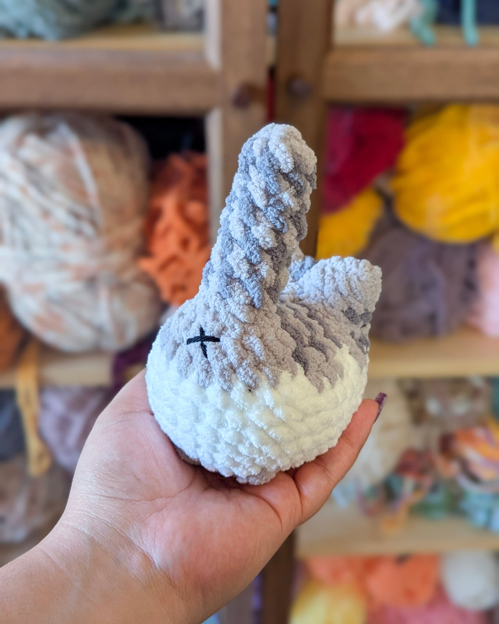 White - Belly Tabby Loaf Cat Plushie - 99% Coffee -