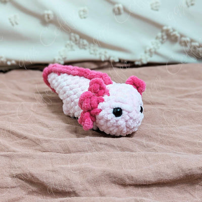 Baby Axolotl Plush Stuffed Animal - Cute Handmade Small Axolotl Plushie - 99% Coffee - 