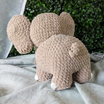 Large Elephant Plushie - Handmade Large Elephant Stuffed Animal - 99% Coffee - 
