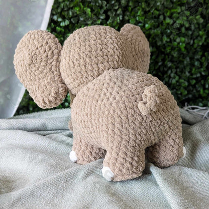 Large Elephant Plushie - Handmade Large Elephant Stuffed Animal - 99% Coffee - 