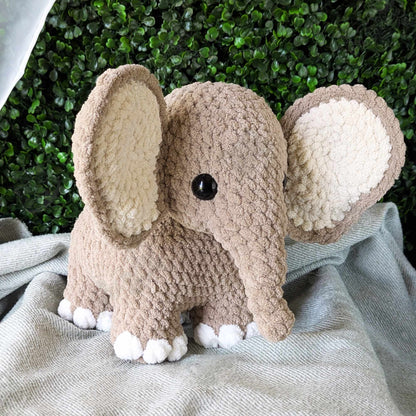 Large Elephant Plushie - Handmade Large Elephant Stuffed Animal - 99% Coffee - 
