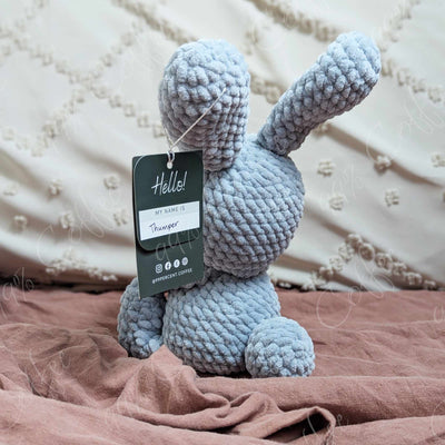 Bunny & Carrot Stuffed Animal - Cute Handmade Bunny Plushie - 99% Coffee - #color_grey
