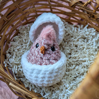Hatching Chick Stuffed Animal - Cute Handmade Baby Chick Plushie - 99% Coffee - 