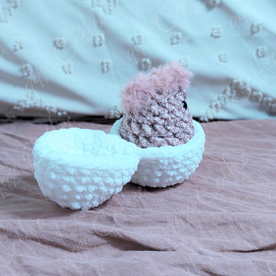 Hatching Chick Stuffed Animal - Cute Handmade Baby Chick Plushie - 99% Coffee - 