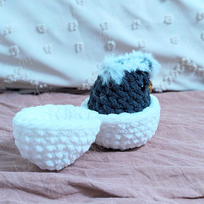 Hatching Chick Stuffed Animal - Cute Handmade Baby Chick Plushie - 99% Coffee - 