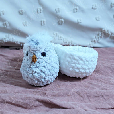 Hatching Chick Stuffed Animal - Cute Handmade Baby Chick Plushie - 99% Coffee - 