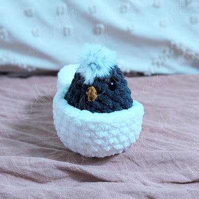 Hatching Chick Stuffed Animal - Cute Handmade Baby Chick Plushie - 99% Coffee - 