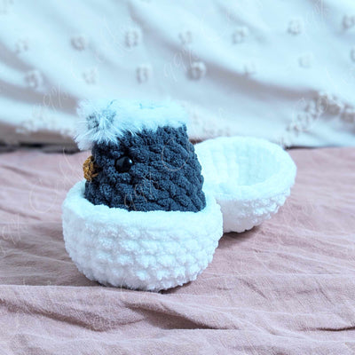 Hatching Chick Stuffed Animal - Cute Handmade Baby Chick Plushie - 99% Coffee - 