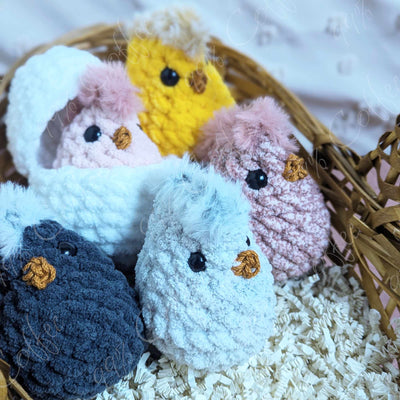 Hatching Chick Stuffed Animal - Cute Handmade Baby Chick Plushie - 99% Coffee - 