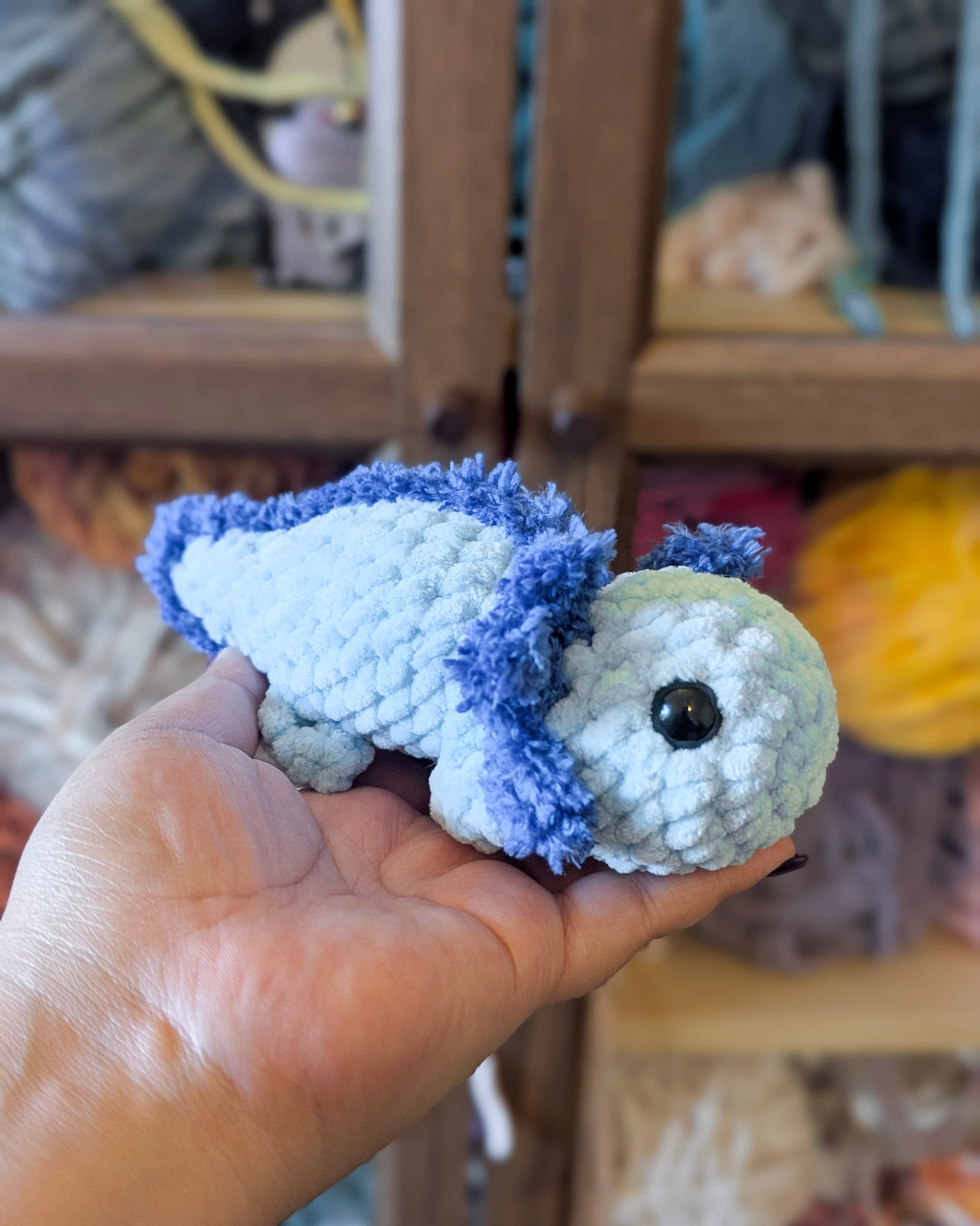 Chubby Axolotl Plushie - 99% Coffee #color_blue