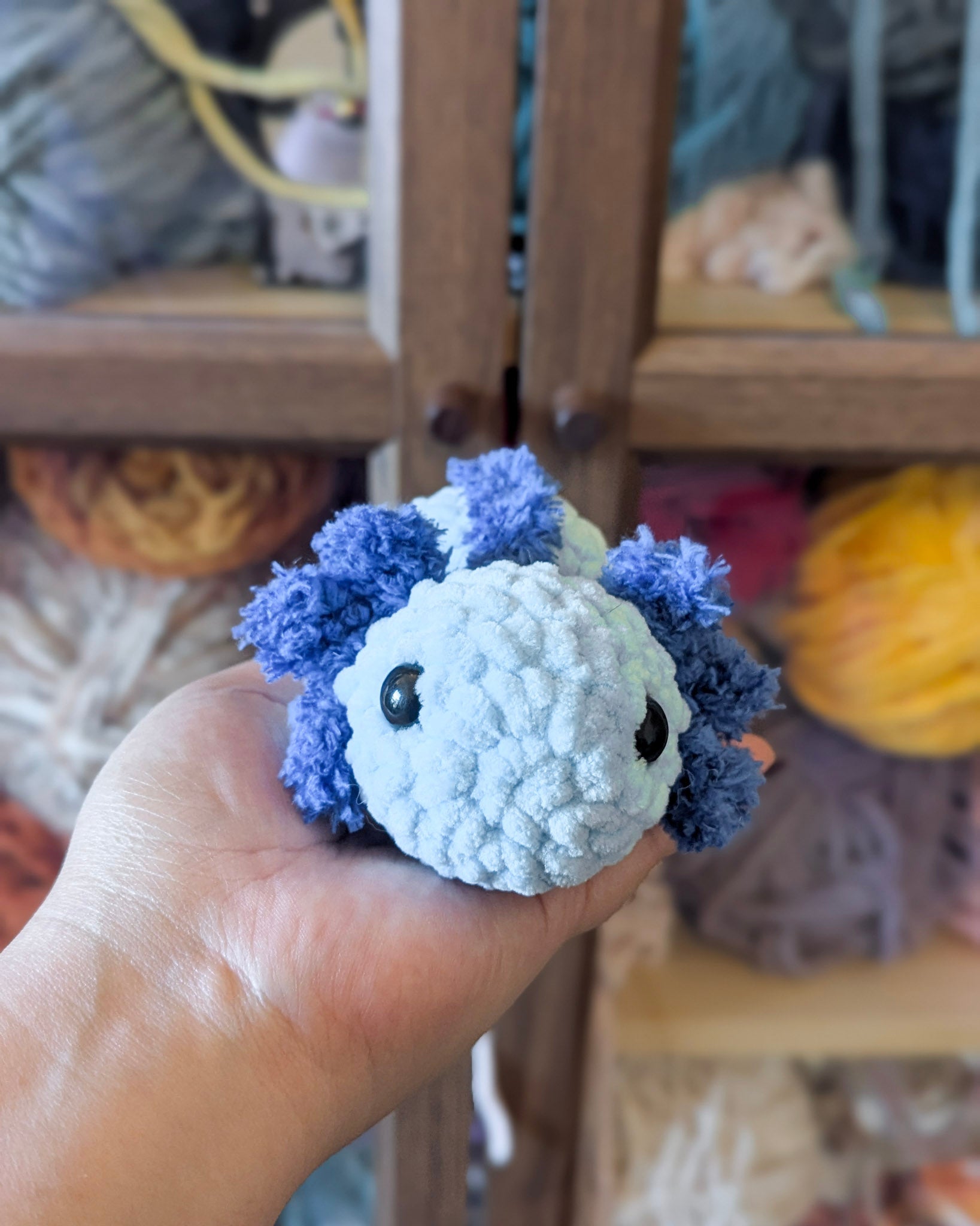 Chubby Axolotl Plushie - 99% Coffee #color_blue
