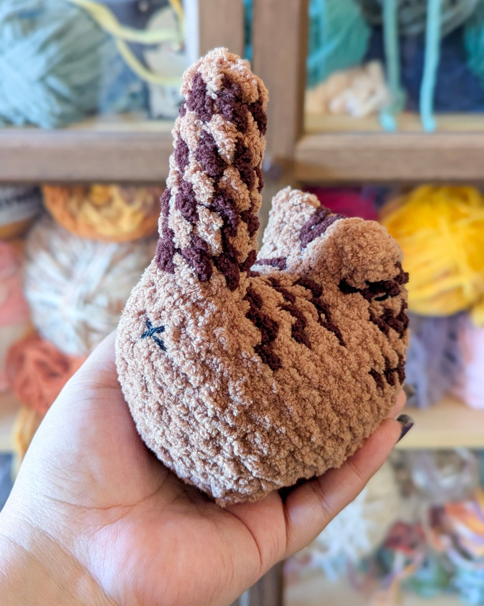 Chubby Tabby Loaf Cat Plushie - 99% Coffee #color_brown