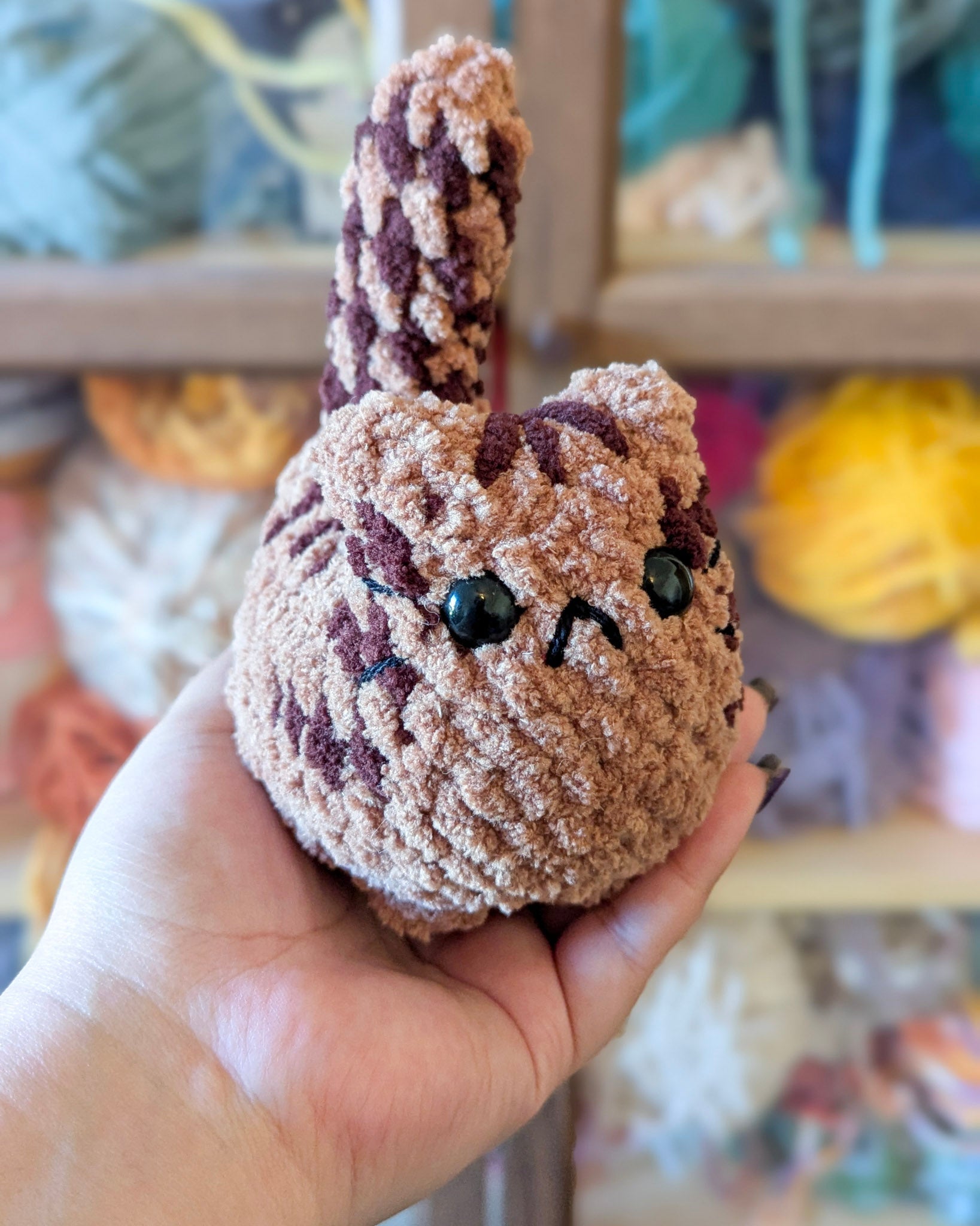 Chubby Tabby Loaf Cat Plushie - 99% Coffee #color_brown
