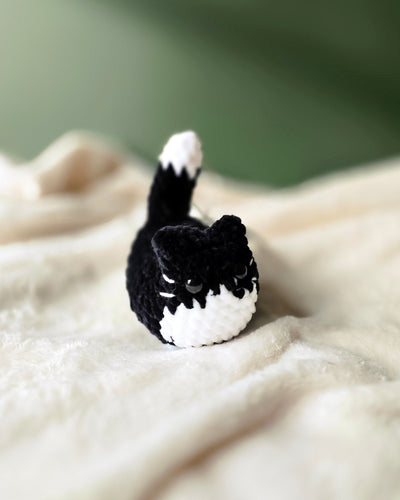 Chubby Tuxedo Loaf Cat Plushie - 99% Coffee 