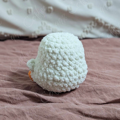 Chubby Goose Stuffed Animal - Cute Handmade Baby Goose Stuffed Animal - 99% Coffee - #color_white