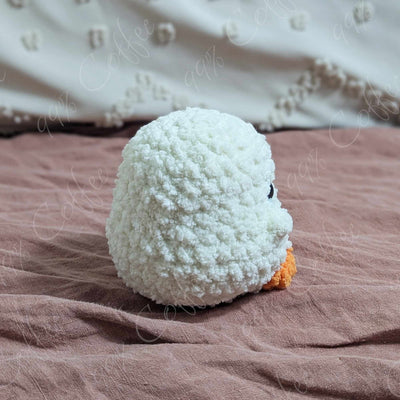 Chubby Goose Stuffed Animal - Cute Handmade Baby Goose Stuffed Animal - 99% Coffee - #color_white