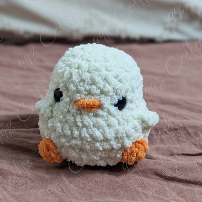 Chubby Goose Stuffed Animal - Cute Handmade Baby Goose Stuffed Animal - 99% Coffee - #color_white