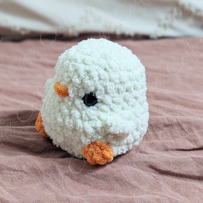 Chubby Goose Stuffed Animal - Cute Handmade Baby Goose Stuffed Animal - 99% Coffee - #color_white