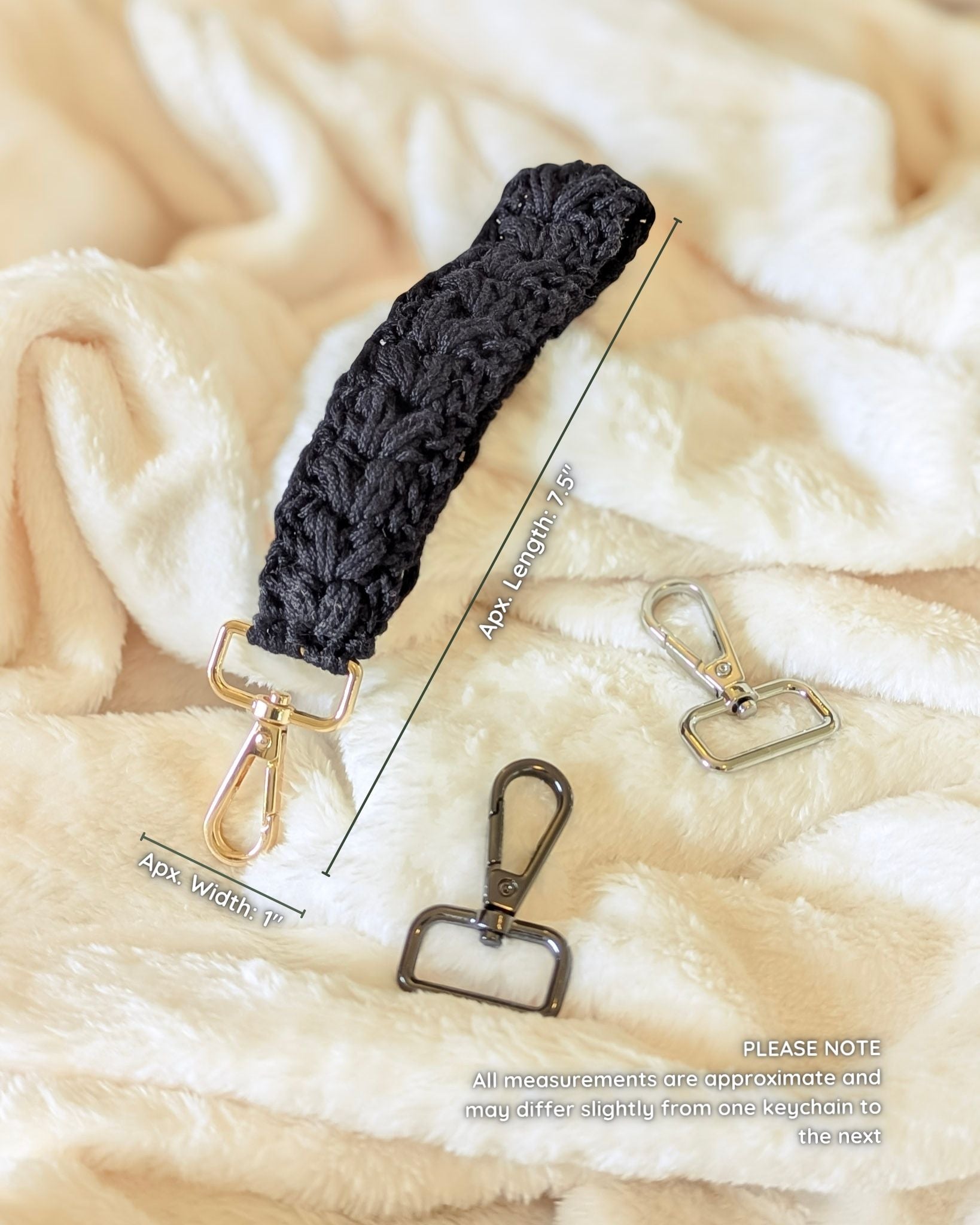 Custom Cotton Keychain Wristlet - 99% Coffee  #color_black