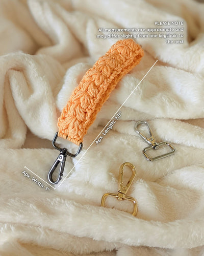 Custom Cotton Keychain Wristlet - 99% Coffee  #color_orange
