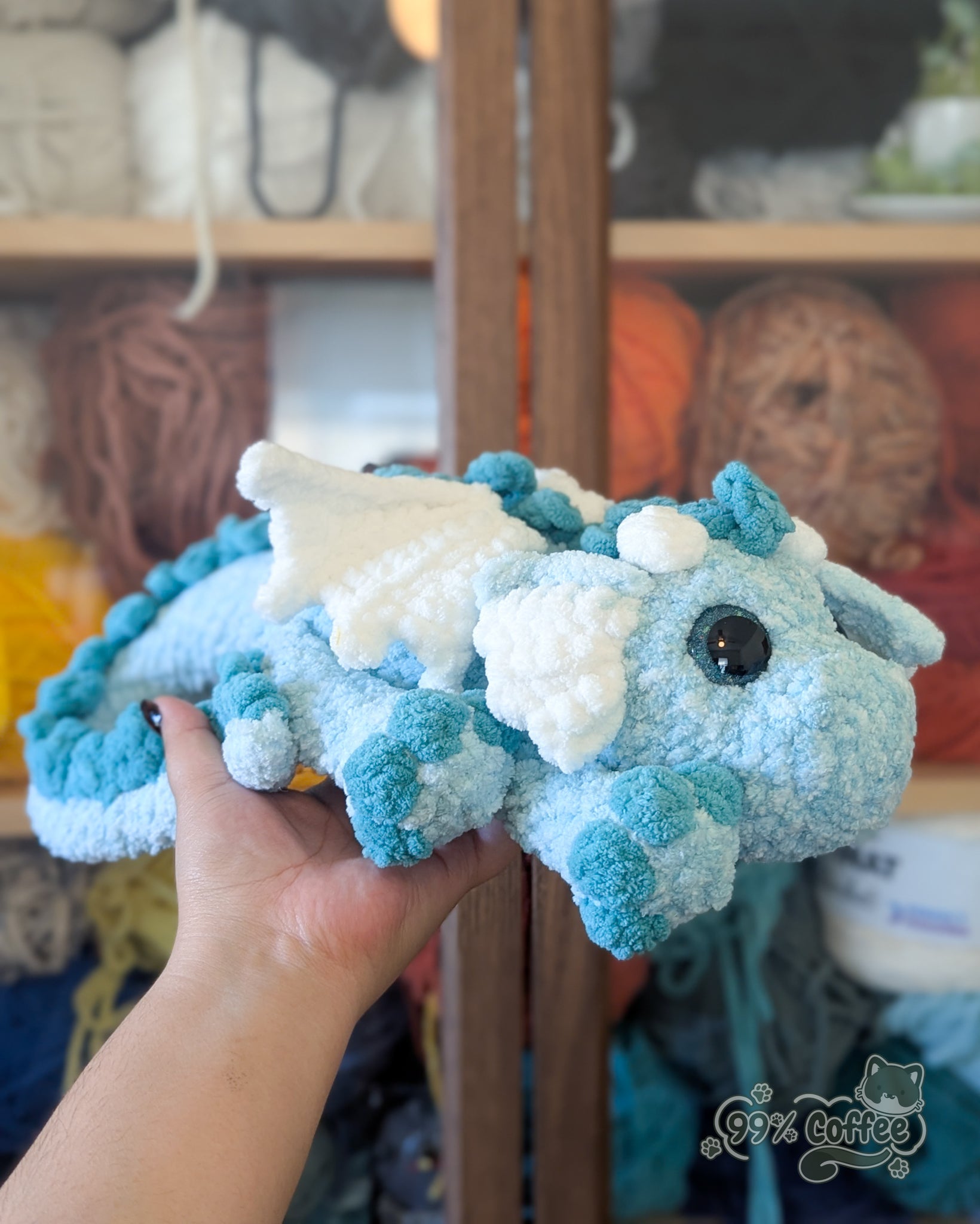 Dragon Stuffed Animal, Blue - 99% Coffee