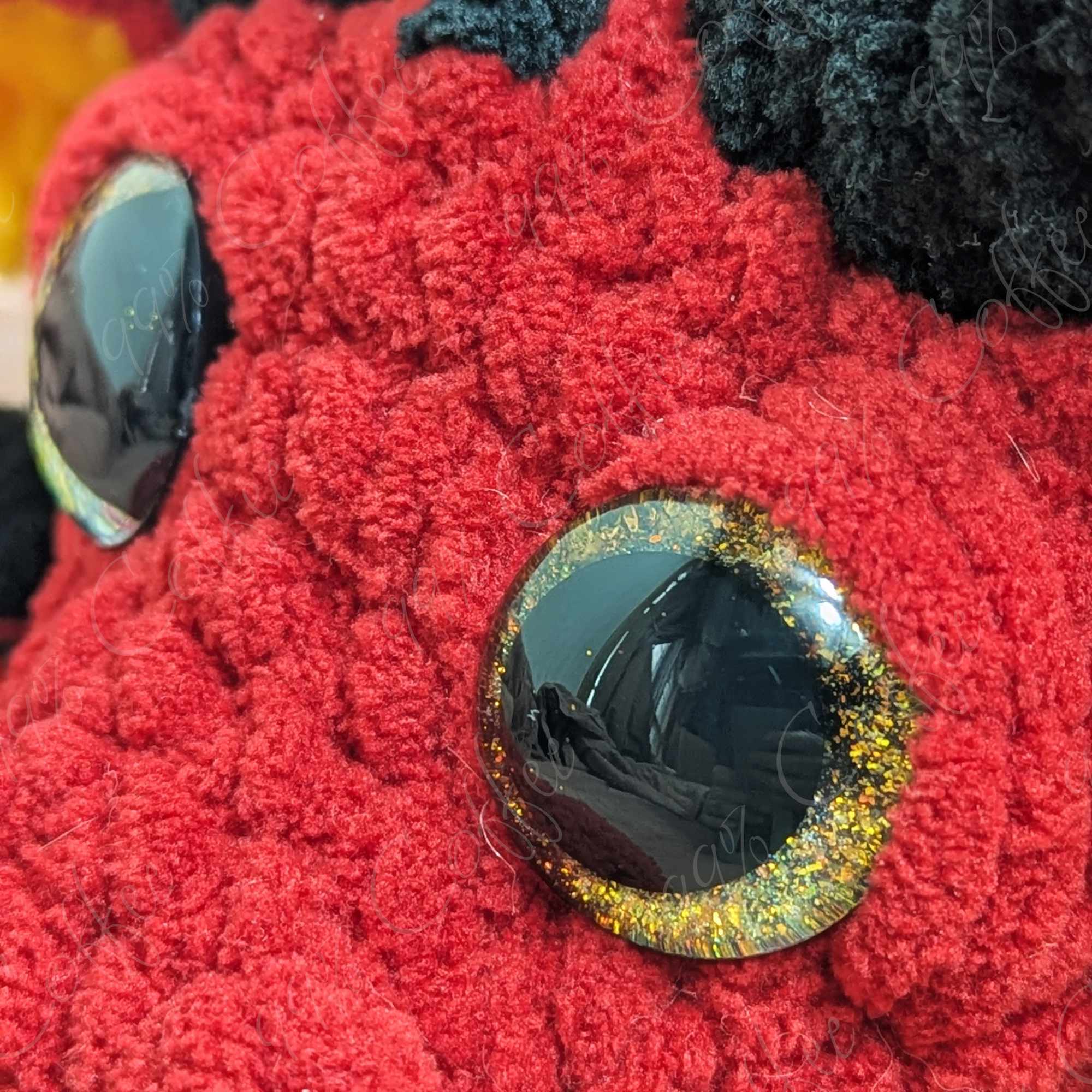 Dragon Stuffed Animal, Harvey - Cute Handmade Large Dragon Plushie - 99% Coffee - #color_red