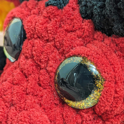 Dragon Stuffed Animal, Harvey - Cute Handmade Large Dragon Plushie - 99% Coffee - #color_red