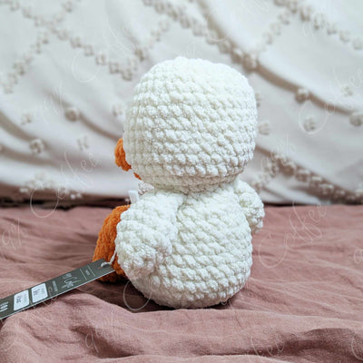 Goose Stuffed Animal - Cute Handmade Large Goose Plushie - 99% Coffee - #color_white