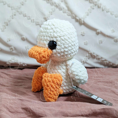 Goose Stuffed Animal - Cute Handmade Large Goose Plushie - 99% Coffee - #color_white