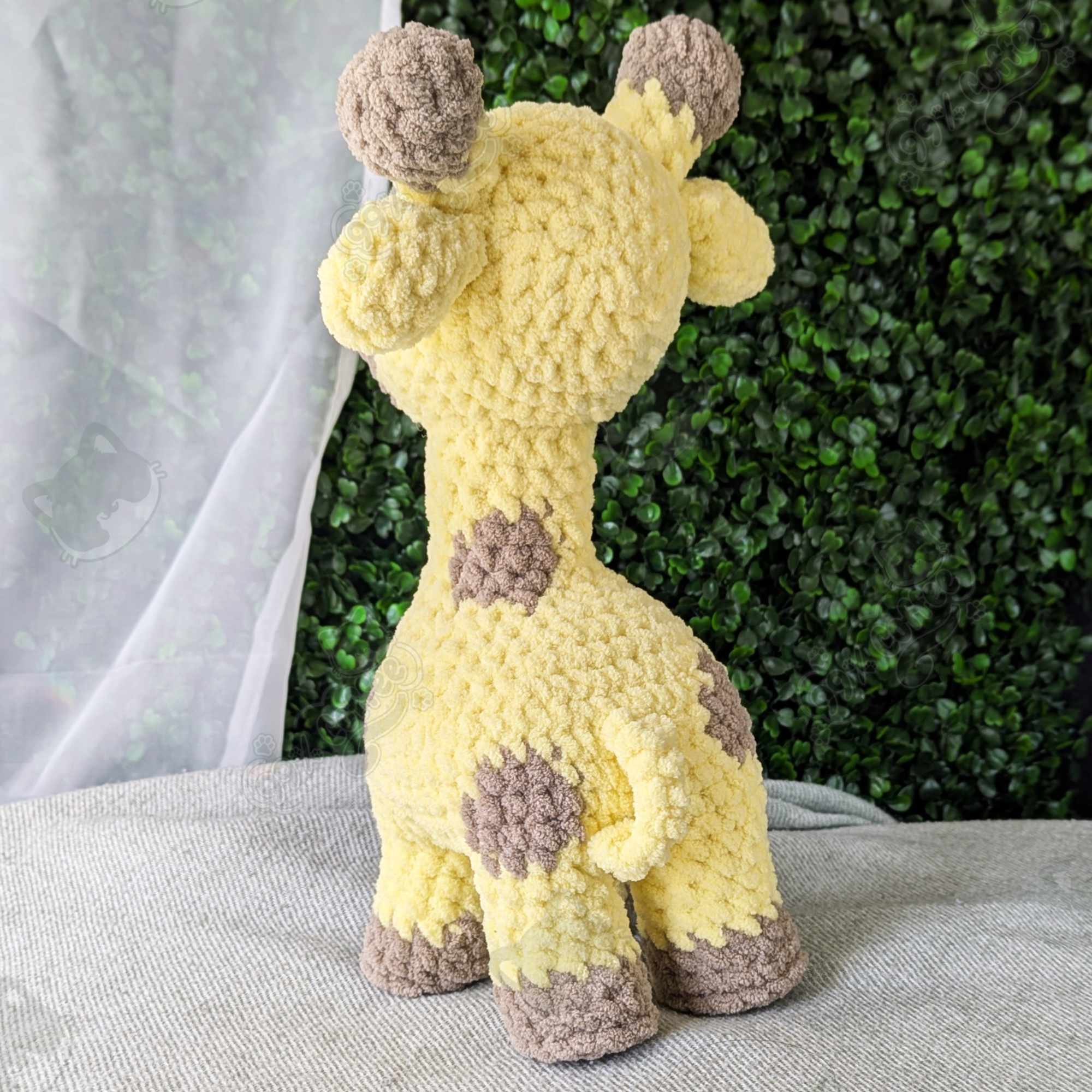 Large Giraffe Plushie - Handmade Giraffe Stuffed Animal - 99% Coffee - #color_standard