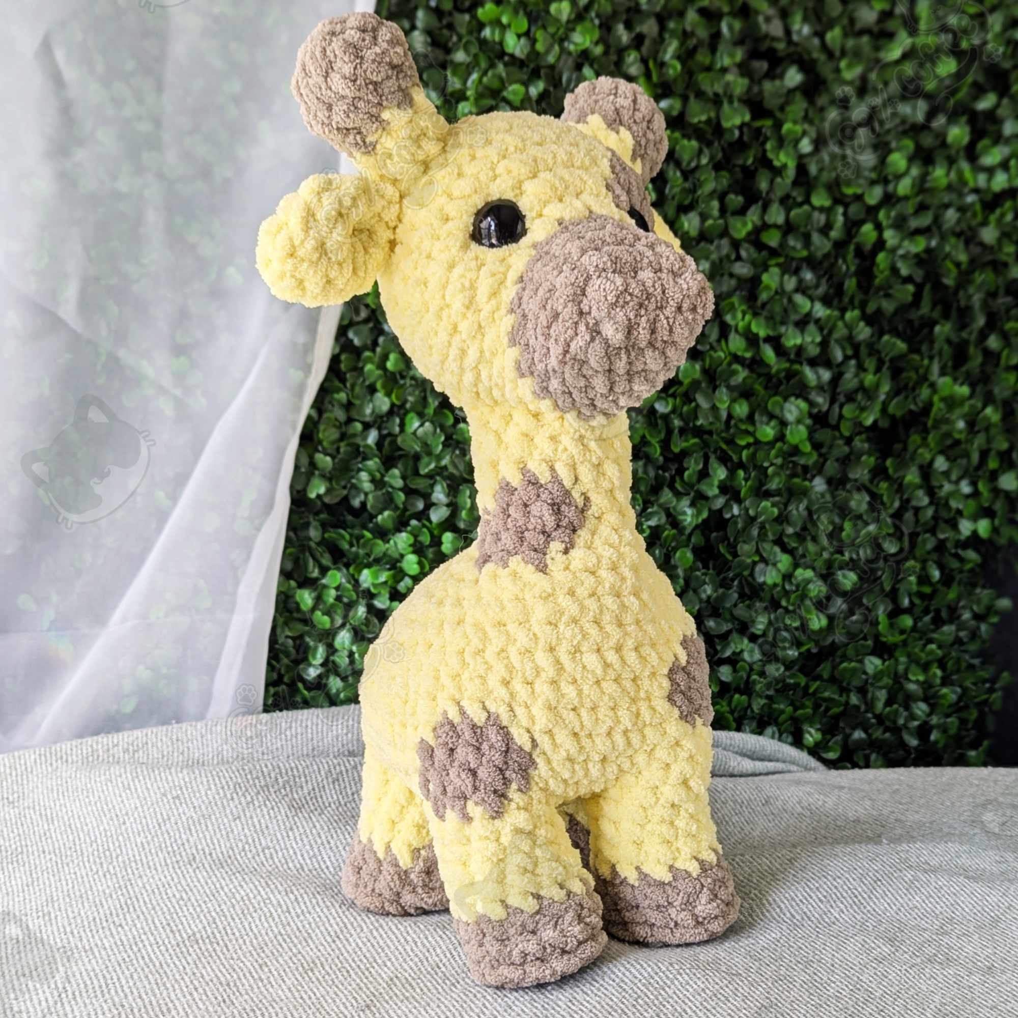 Large Giraffe Plushie - Handmade Giraffe Stuffed Animal - 99% Coffee - #color_standard
