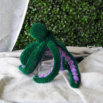 Octopus Plushie - Handmade Tentacle Octopus Stuffed Animal - 99% Coffee - #color_green