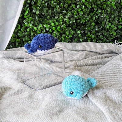 Whale Plushie, Mini - Cute Handmade Small Whale Stuffed Animal - 99% Coffee 