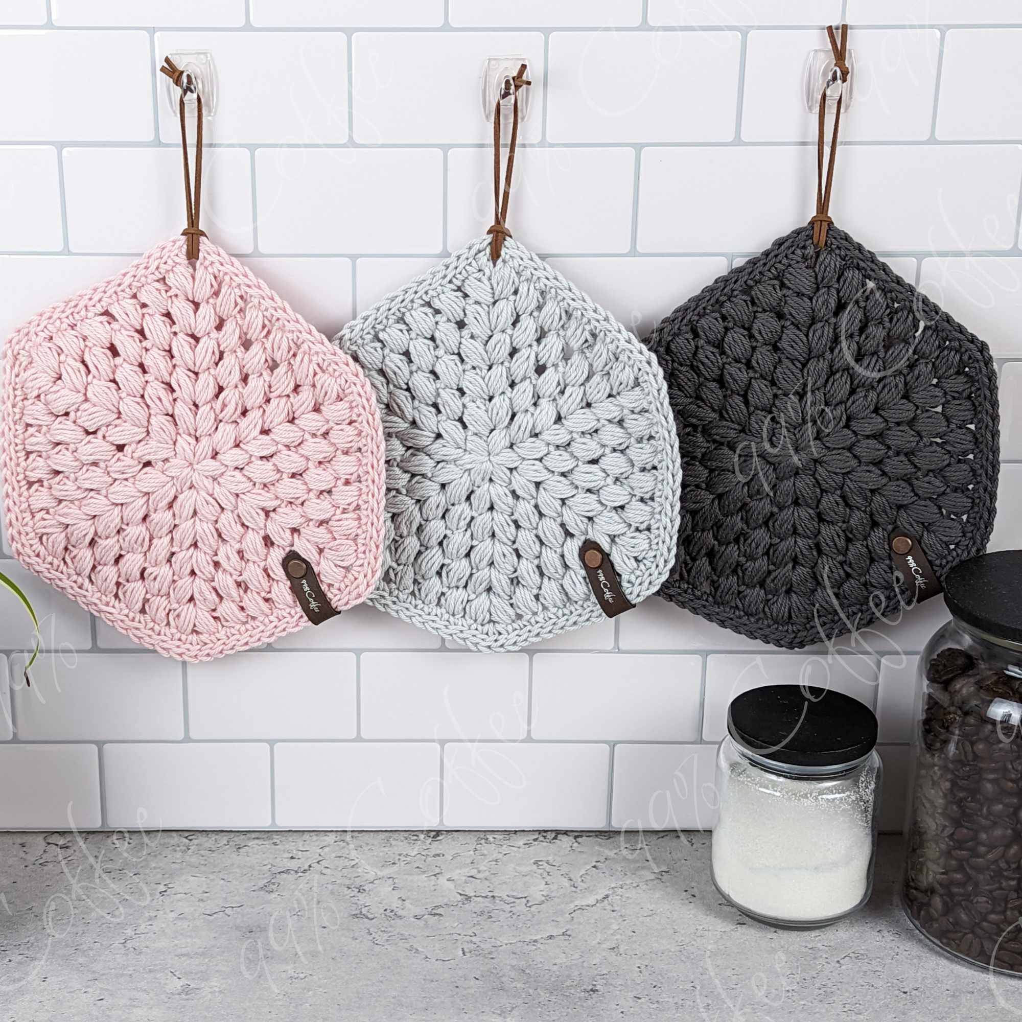 Fancy Puff Trivet - Cute Handmade Pot Holders - 99% Coffee - #color_pink
