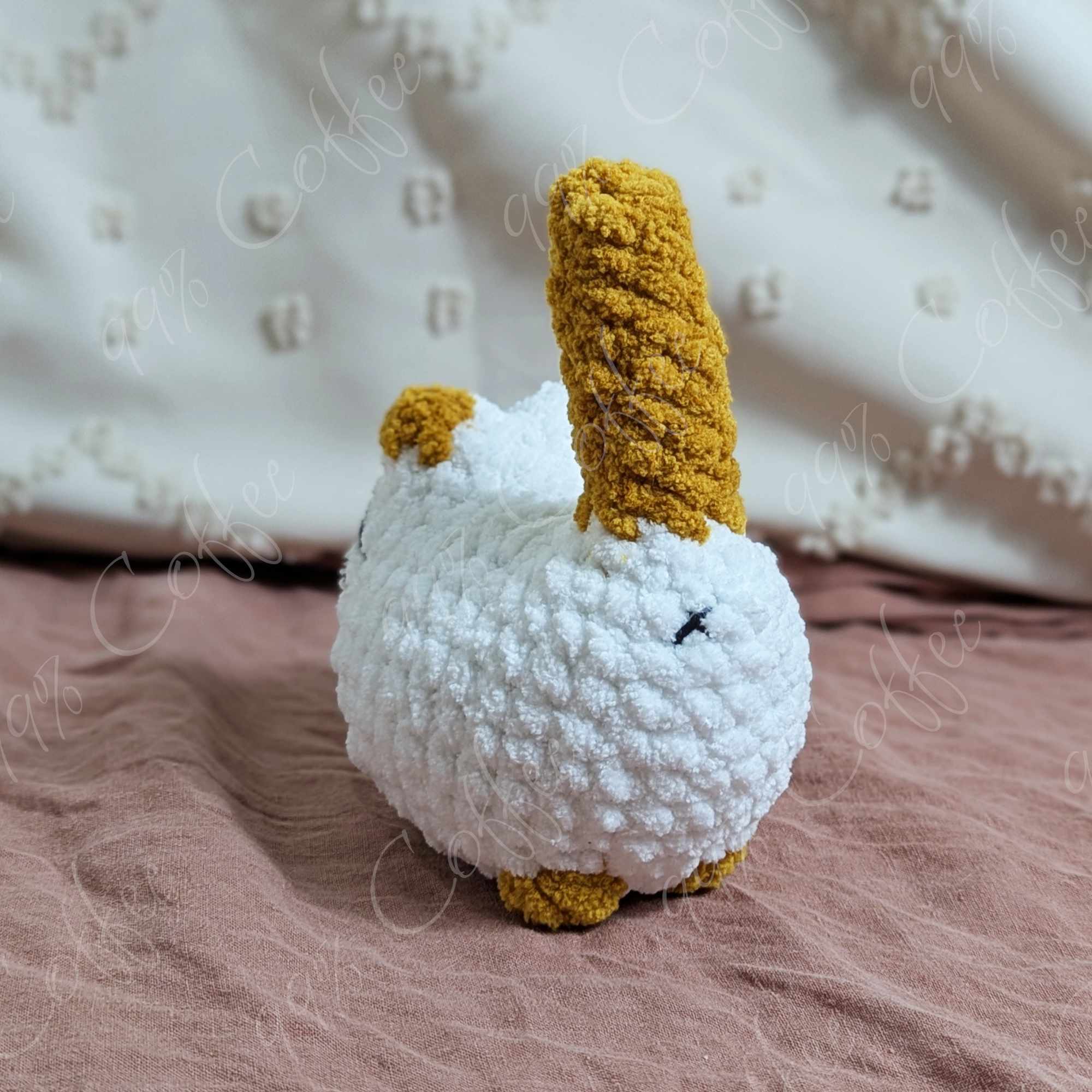 Customizable Loaf Cat Plushie, Siamese - Cute Handmade Custom Cat Stuffed Animal - 99% Coffee - #color_flame-point