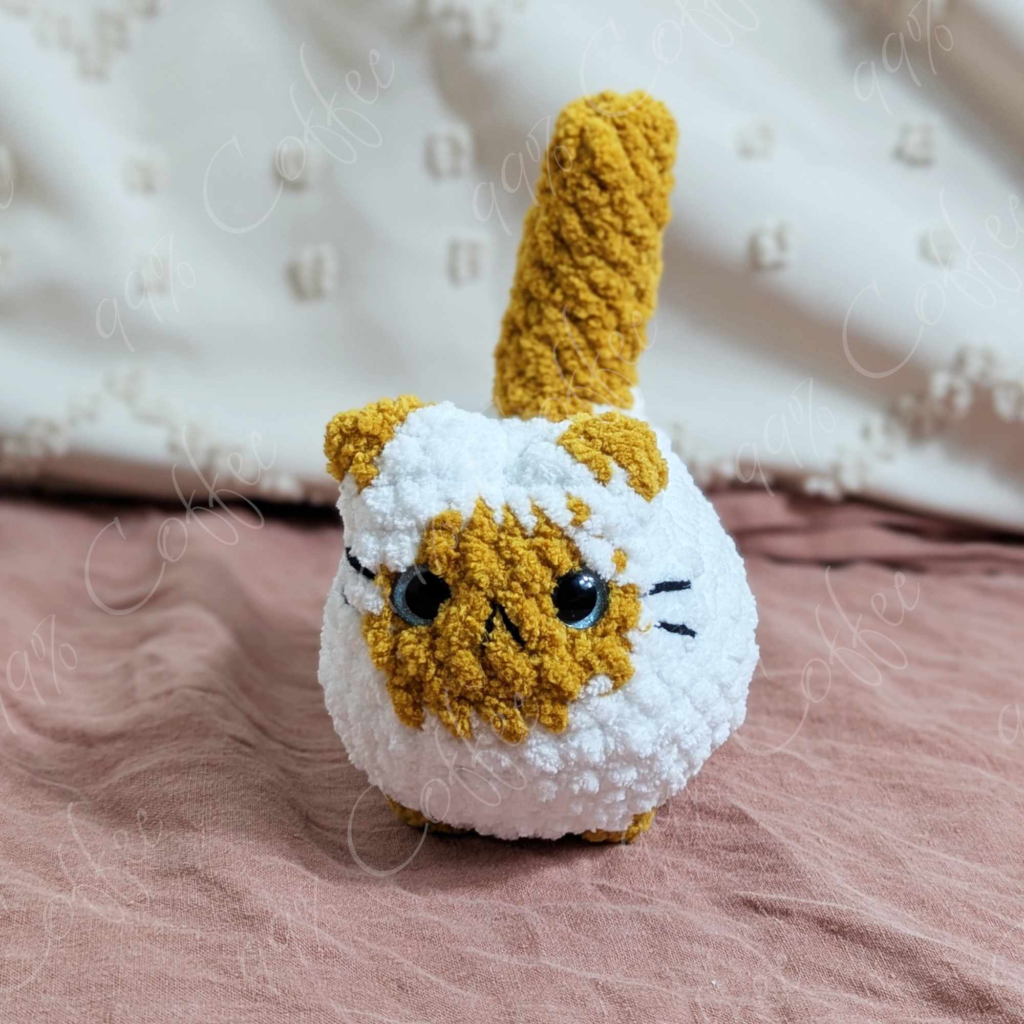 Customizable Loaf Cat Plushie, Siamese - Cute Handmade Custom Cat Stuffed Animal - 99% Coffee - #color_flame-point