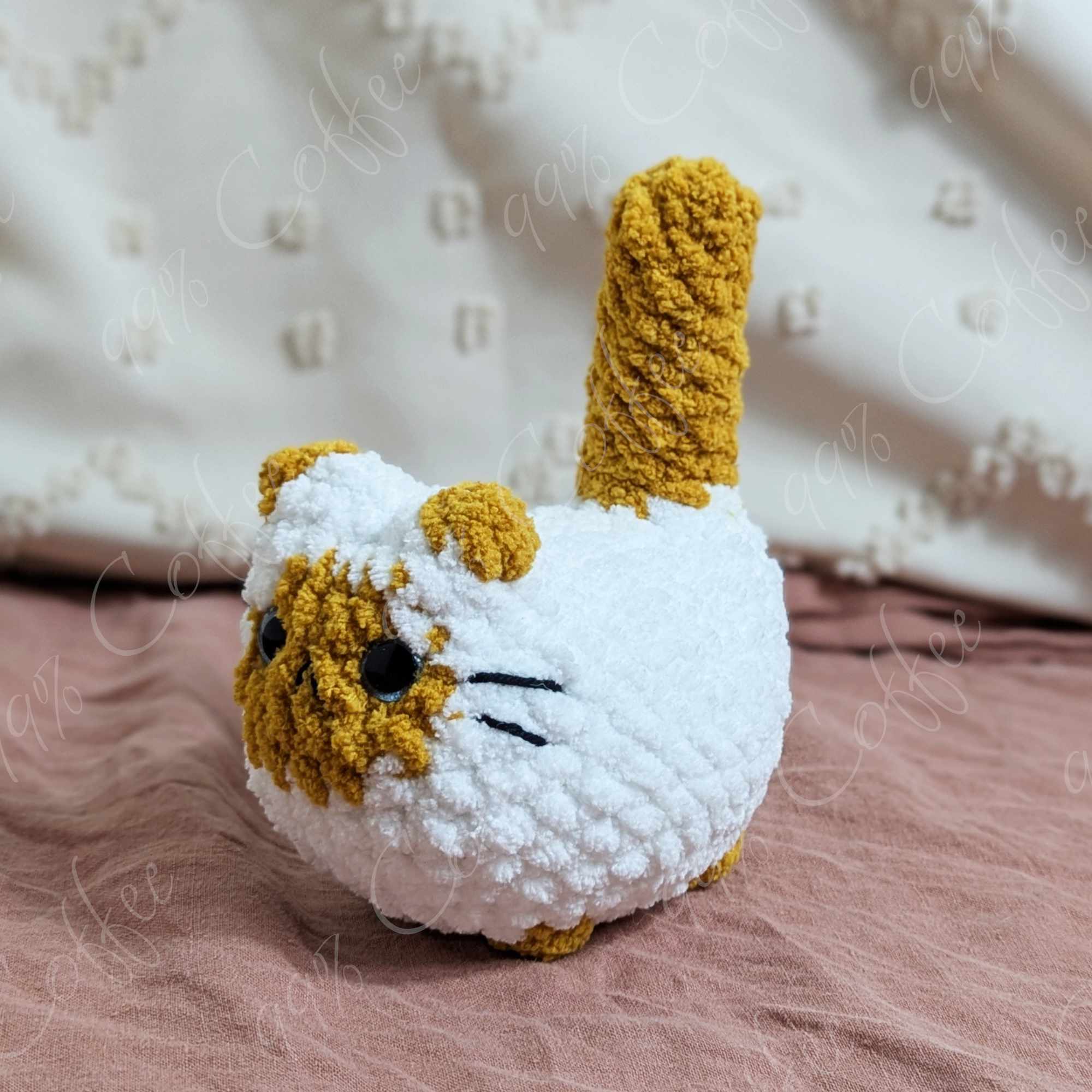 Customizable Loaf Cat Plushie, Siamese - Cute Handmade Custom Cat Stuffed Animal - 99% Coffee - #color_Flame-Point