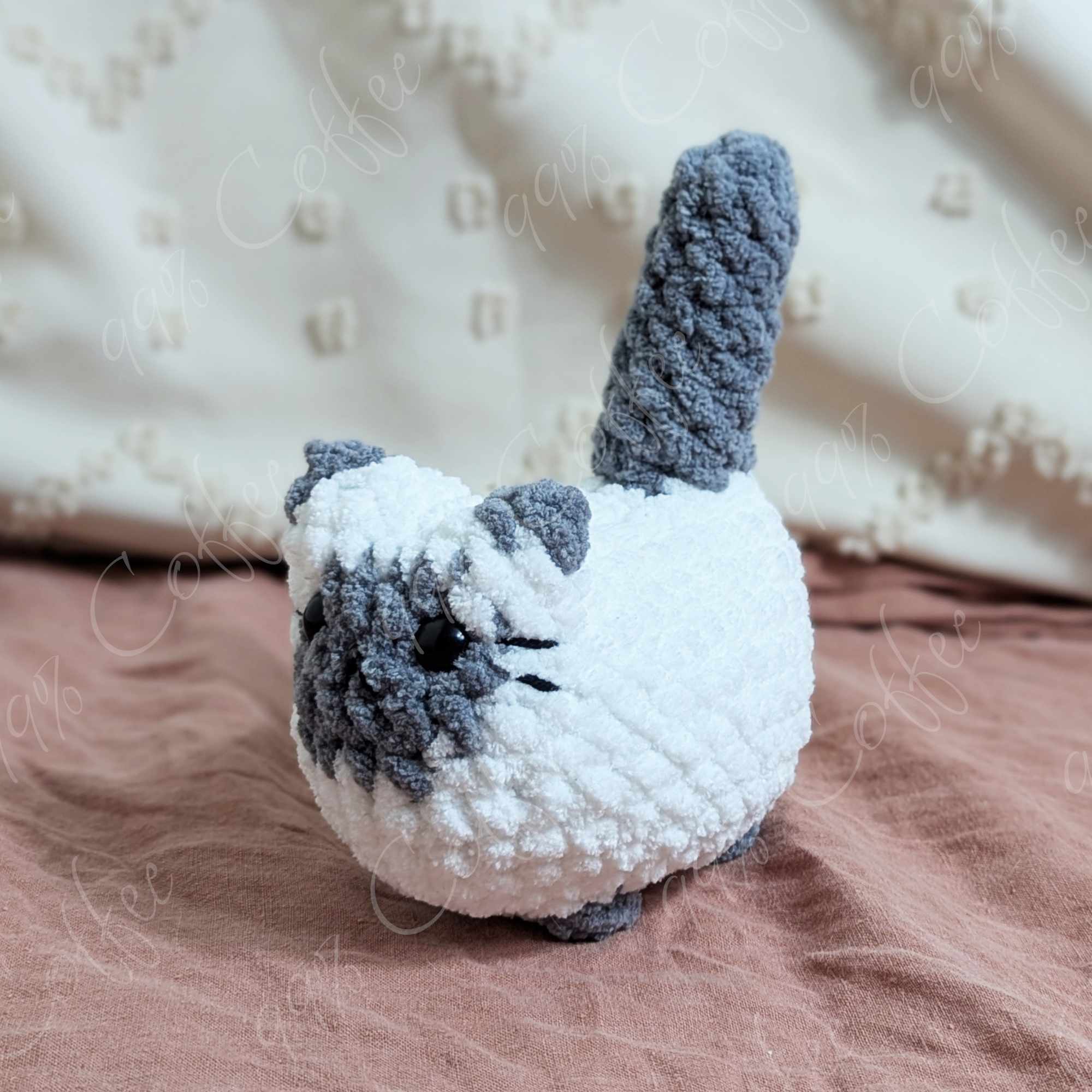 Customizable Loaf Cat Plushie, Siamese - Cute Handmade Custom Cat Stuffed Animal - 99% Coffee - #color_Lilac-point