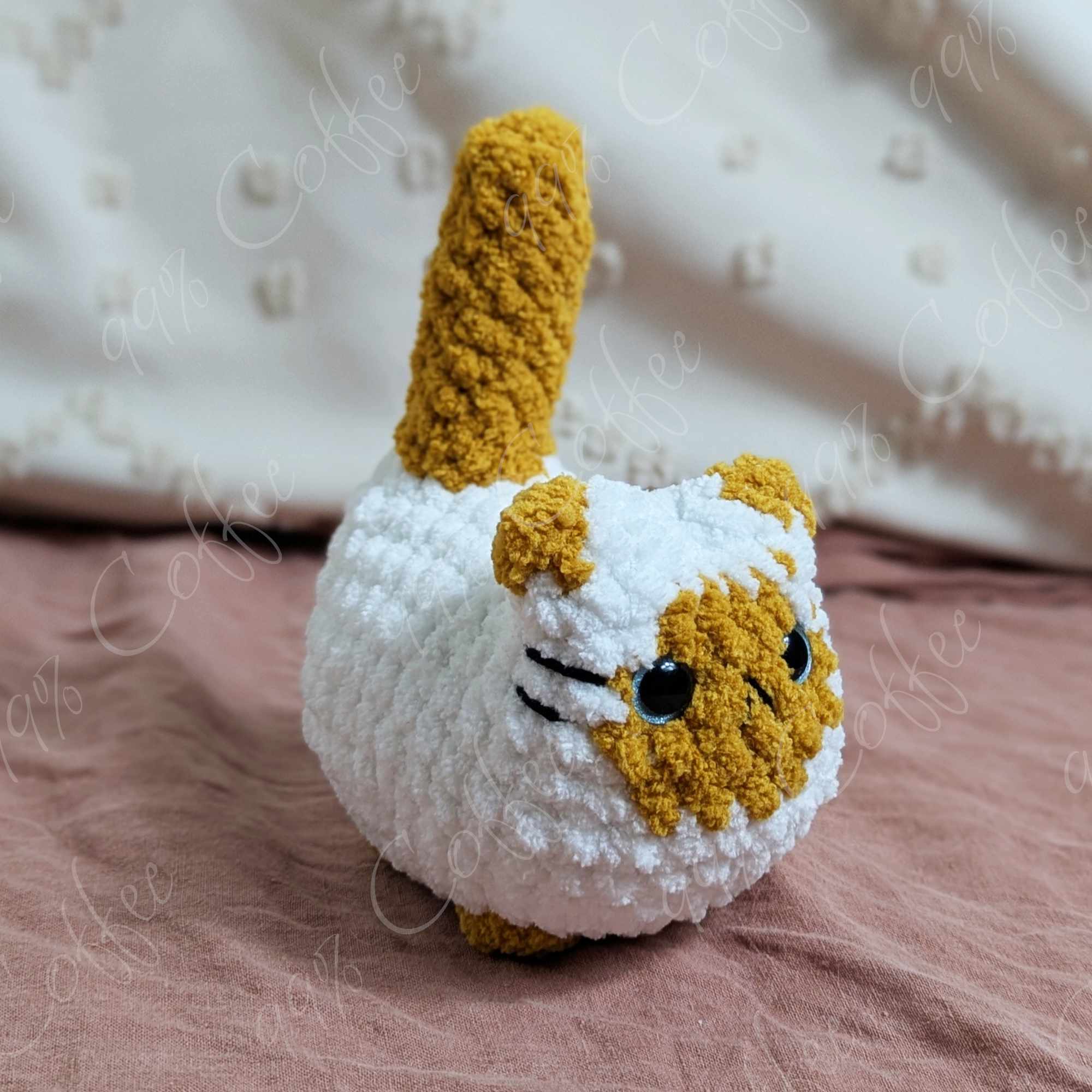 Customizable Loaf Cat Plushie, Siamese - Cute Handmade Custom Cat Stuffed Animal - 99% Coffee - #color_Flame-Point