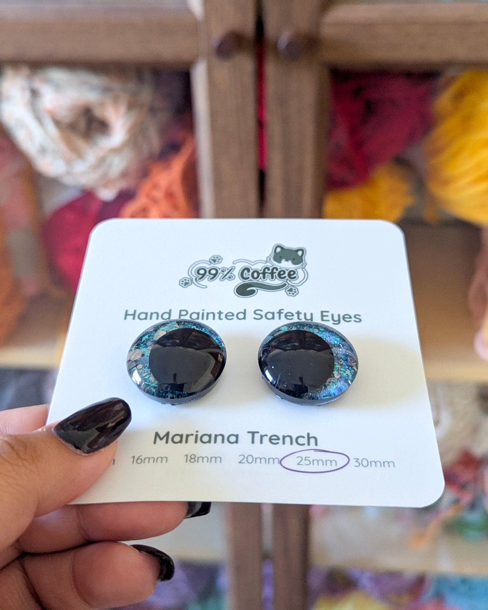 Mariana Trench - Hand - Painted Glitter Safety Eyes - 99% Coffee