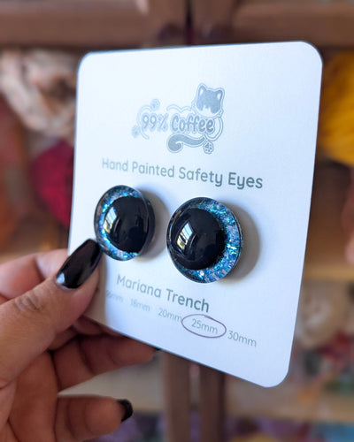 Mariana Trench - Hand - Painted Glitter Safety Eyes - 99% Coffee